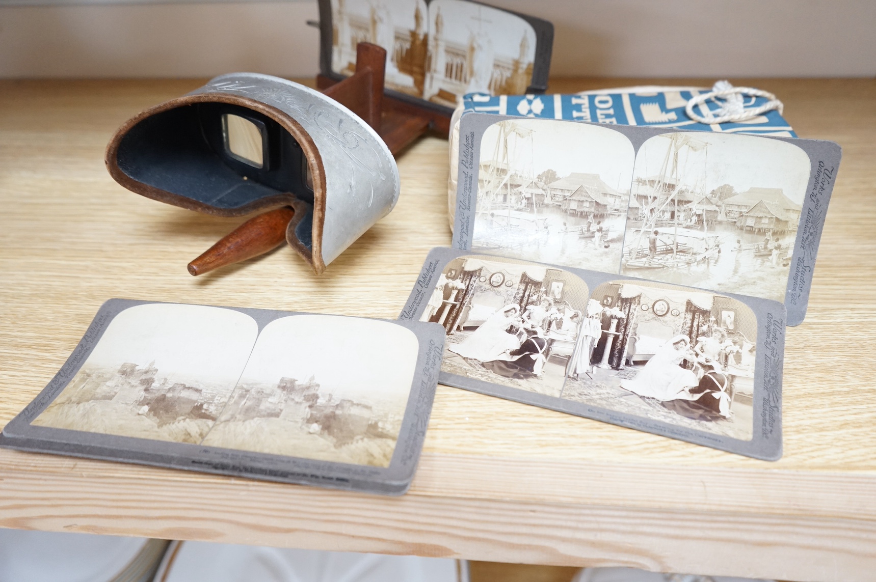 An American stereoscope and topographical slides. Condition - fair